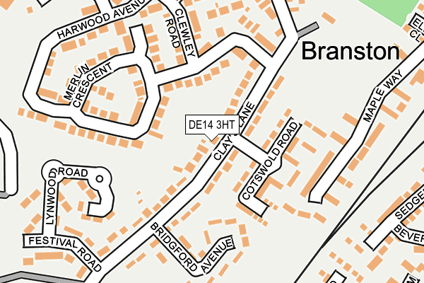 DE14 3HT map - OS OpenMap – Local (Ordnance Survey)