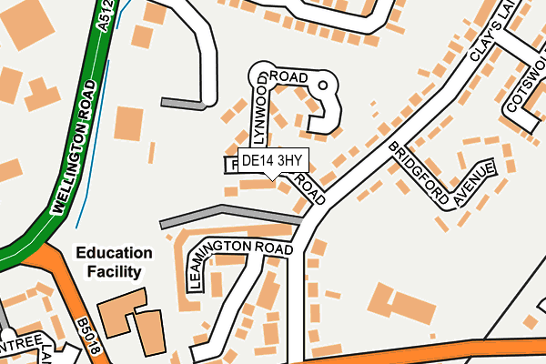 DE14 3HY map - OS OpenMap – Local (Ordnance Survey)