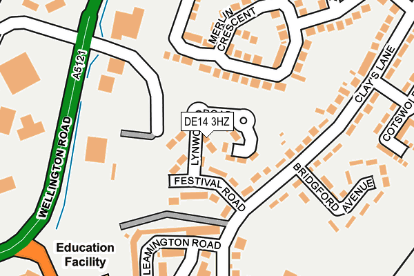 DE14 3HZ map - OS OpenMap – Local (Ordnance Survey)