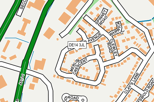 DE14 3JL map - OS OpenMap – Local (Ordnance Survey)