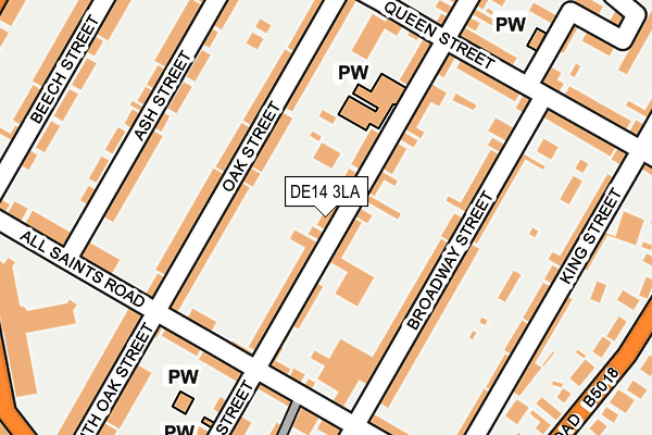 DE14 3LA map - OS OpenMap – Local (Ordnance Survey)