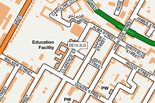 DE14 3LG map - OS OpenMap – Local (Ordnance Survey)