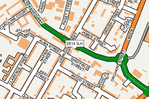 DE14 3LH map - OS OpenMap – Local (Ordnance Survey)