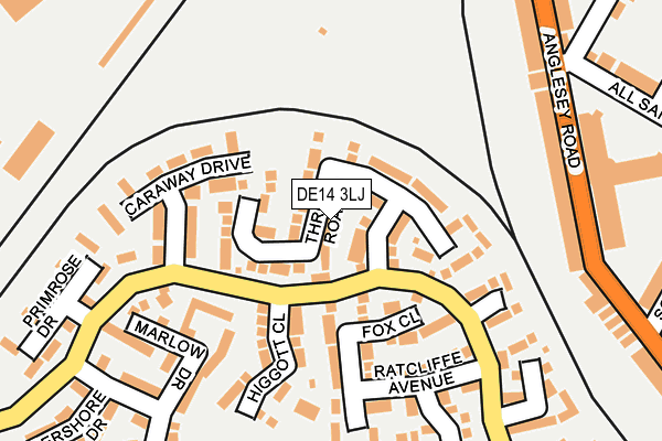 DE14 3LJ map - OS OpenMap – Local (Ordnance Survey)