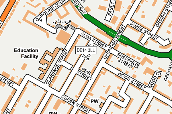 DE14 3LL map - OS OpenMap – Local (Ordnance Survey)