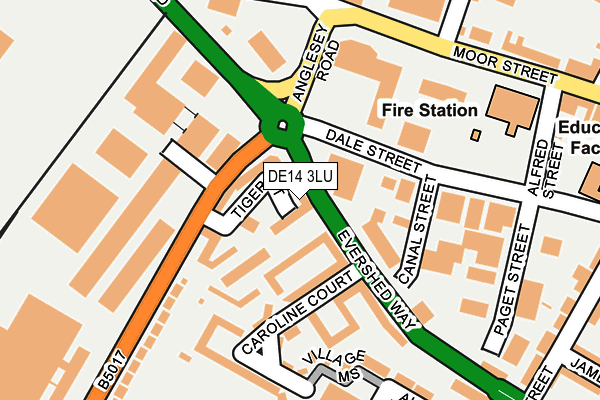 DE14 3LU map - OS OpenMap – Local (Ordnance Survey)