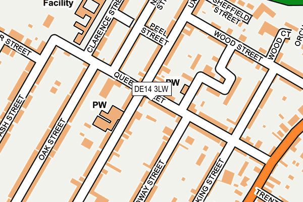 DE14 3LW map - OS OpenMap – Local (Ordnance Survey)