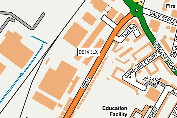 DE14 3LX map - OS OpenMap – Local (Ordnance Survey)