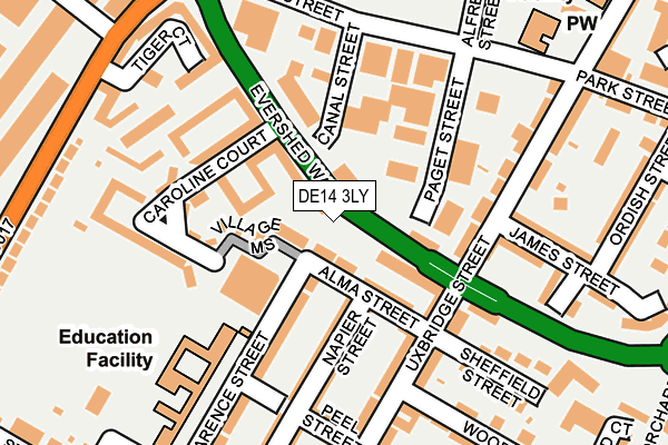 DE14 3LY map - OS OpenMap – Local (Ordnance Survey)