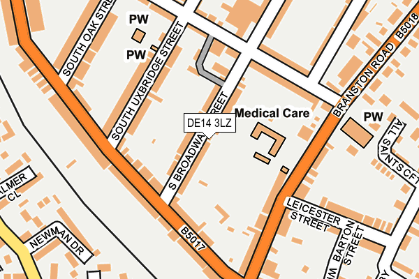 DE14 3LZ map - OS OpenMap – Local (Ordnance Survey)