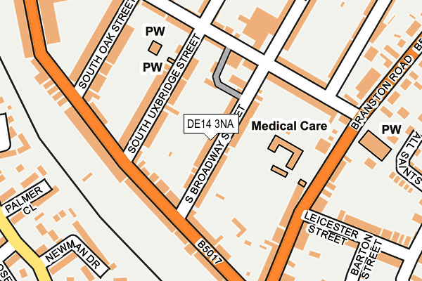 DE14 3NA map - OS OpenMap – Local (Ordnance Survey)