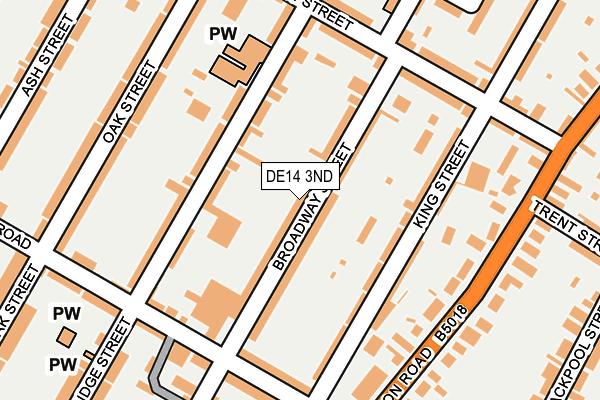 DE14 3ND map - OS OpenMap – Local (Ordnance Survey)