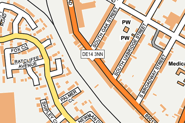 DE14 3NN map - OS OpenMap – Local (Ordnance Survey)