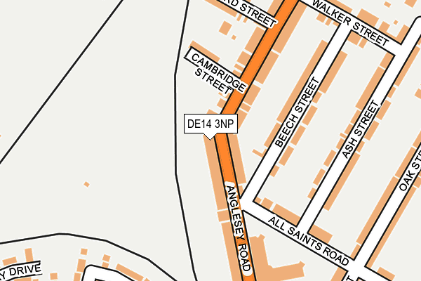 DE14 3NP map - OS OpenMap – Local (Ordnance Survey)