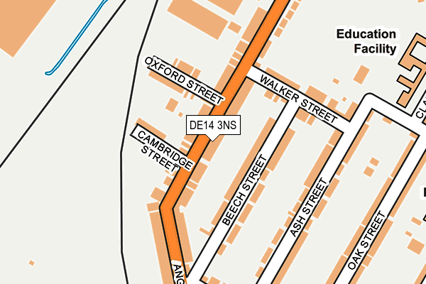 DE14 3NS map - OS OpenMap – Local (Ordnance Survey)