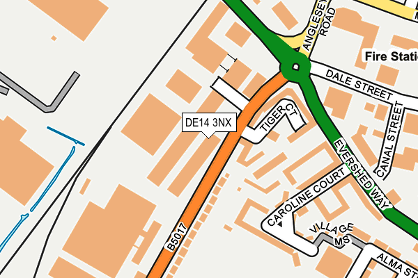 DE14 3NX map - OS OpenMap – Local (Ordnance Survey)