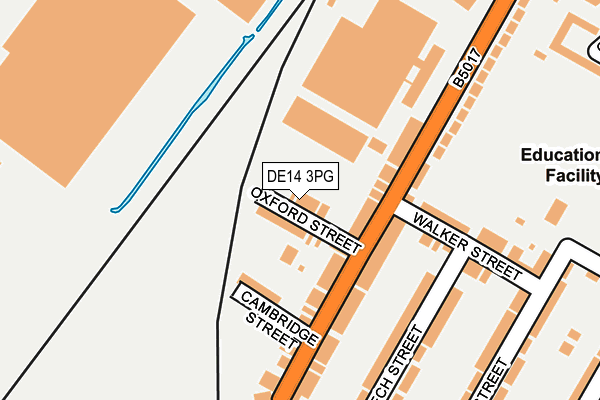 DE14 3PG map - OS OpenMap – Local (Ordnance Survey)