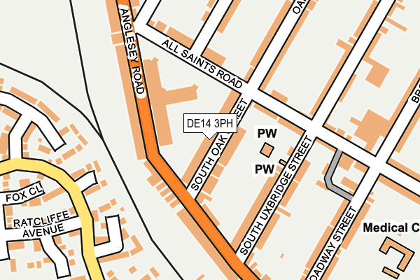 DE14 3PH map - OS OpenMap – Local (Ordnance Survey)
