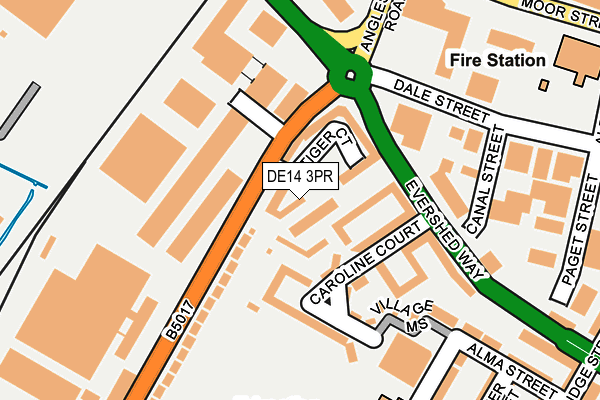 DE14 3PR map - OS OpenMap – Local (Ordnance Survey)
