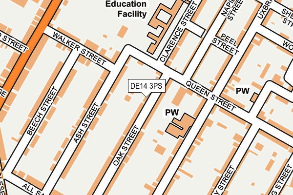 DE14 3PS map - OS OpenMap – Local (Ordnance Survey)