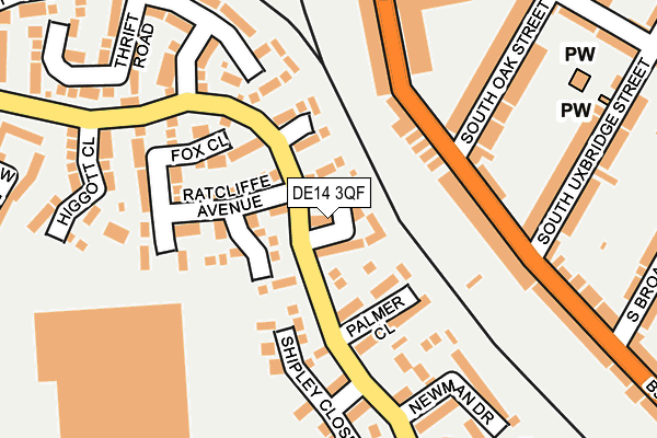 DE14 3QF map - OS OpenMap – Local (Ordnance Survey)