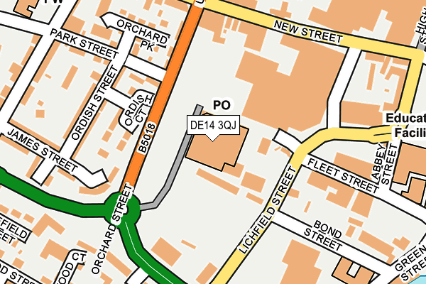 DE14 3QJ map - OS OpenMap – Local (Ordnance Survey)
