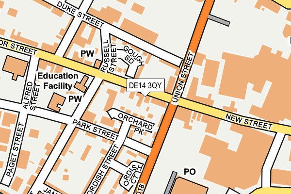 DE14 3QY map - OS OpenMap – Local (Ordnance Survey)