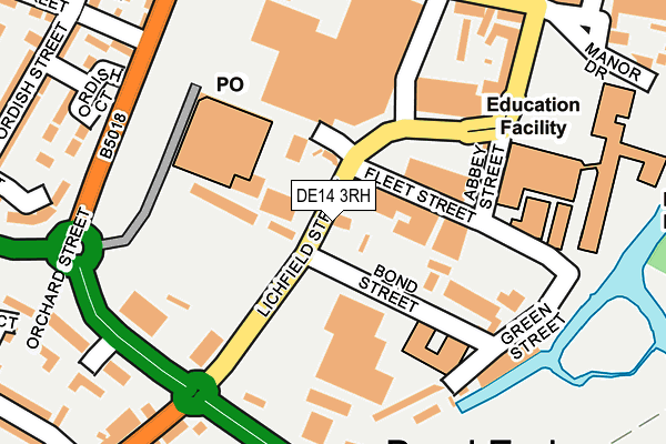 DE14 3RH map - OS OpenMap – Local (Ordnance Survey)