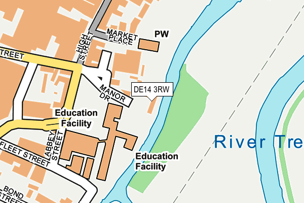 DE14 3RW map - OS OpenMap – Local (Ordnance Survey)