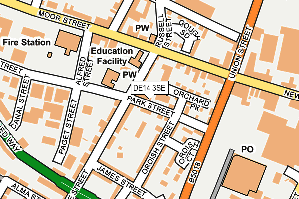 DE14 3SE map - OS OpenMap – Local (Ordnance Survey)