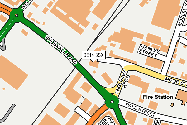 DE14 3SX map - OS OpenMap – Local (Ordnance Survey)