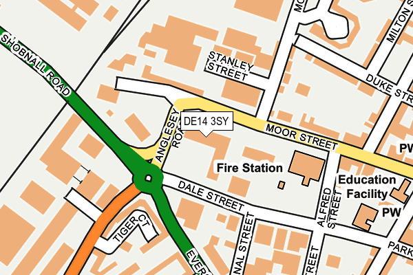 DE14 3SY map - OS OpenMap – Local (Ordnance Survey)