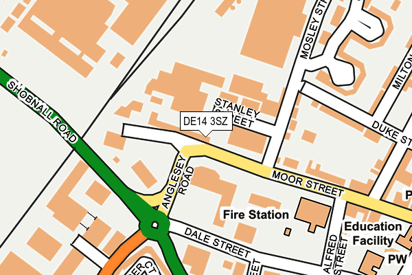 DE14 3SZ map - OS OpenMap – Local (Ordnance Survey)