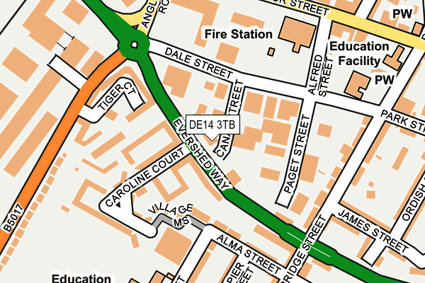 DE14 3TB map - OS OpenMap – Local (Ordnance Survey)