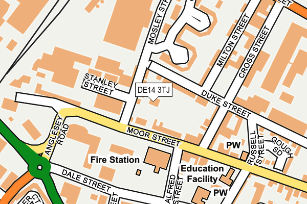 DE14 3TJ map - OS OpenMap – Local (Ordnance Survey)