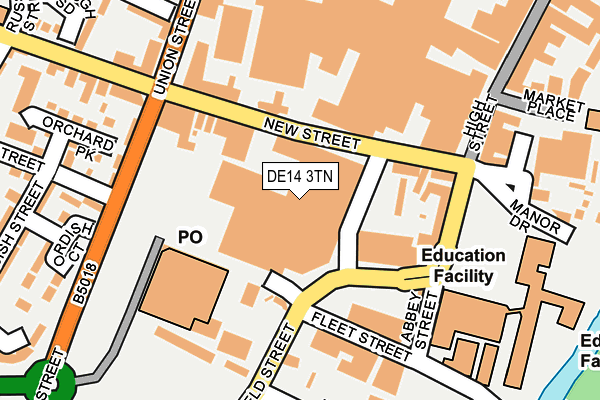 DE14 3TN map - OS OpenMap – Local (Ordnance Survey)