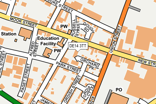 DE14 3TT map - OS OpenMap – Local (Ordnance Survey)