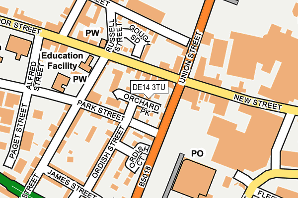 DE14 3TU map - OS OpenMap – Local (Ordnance Survey)