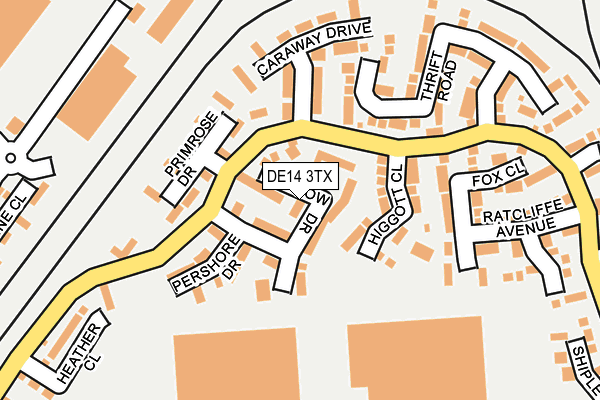 DE14 3TX map - OS OpenMap – Local (Ordnance Survey)