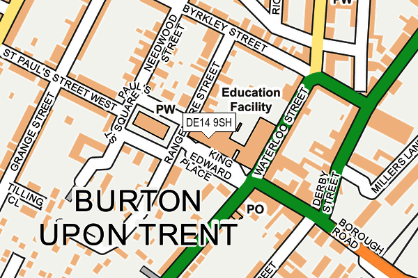 DE14 9SH map - OS OpenMap – Local (Ordnance Survey)