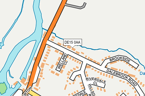 DE15 0AA map - OS OpenMap – Local (Ordnance Survey)
