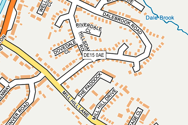 DE15 0AE map - OS OpenMap – Local (Ordnance Survey)