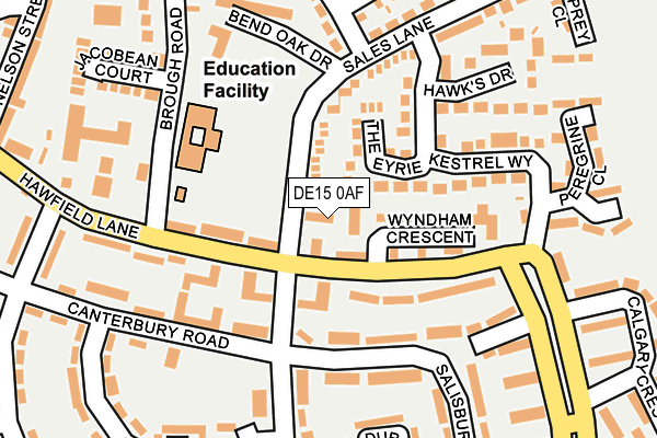 DE15 0AF map - OS OpenMap – Local (Ordnance Survey)