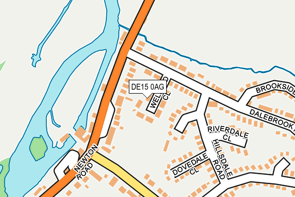 DE15 0AG map - OS OpenMap – Local (Ordnance Survey)