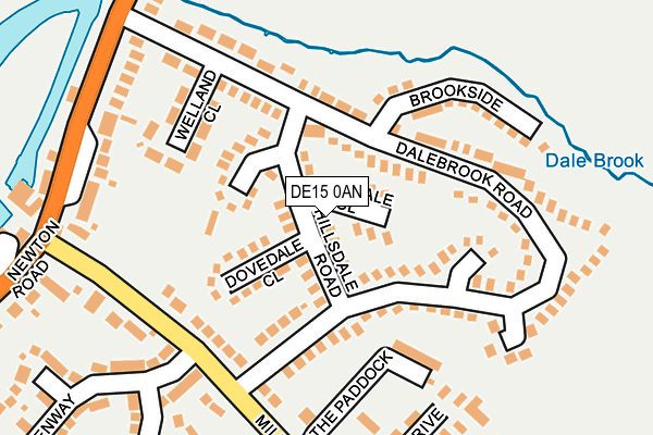 DE15 0AN map - OS OpenMap – Local (Ordnance Survey)