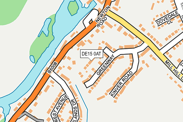DE15 0AT map - OS OpenMap – Local (Ordnance Survey)