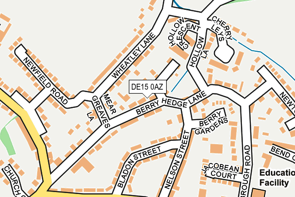 DE15 0AZ map - OS OpenMap – Local (Ordnance Survey)