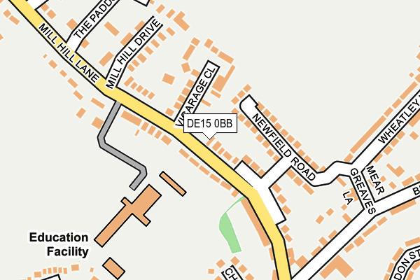 DE15 0BB map - OS OpenMap – Local (Ordnance Survey)