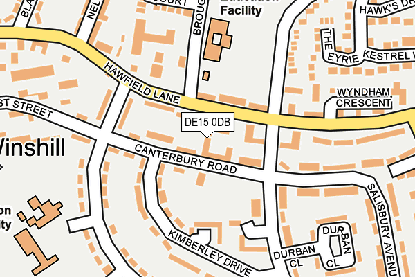 DE15 0DB map - OS OpenMap – Local (Ordnance Survey)