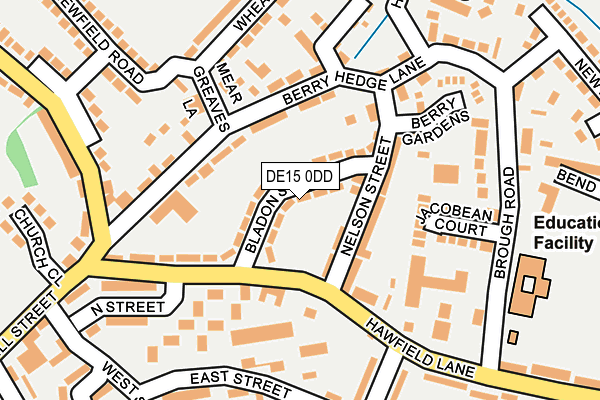 DE15 0DD map - OS OpenMap – Local (Ordnance Survey)